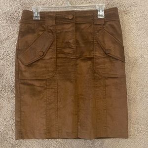 Cache’ Brown Brushed Corduroy Skirt size 6